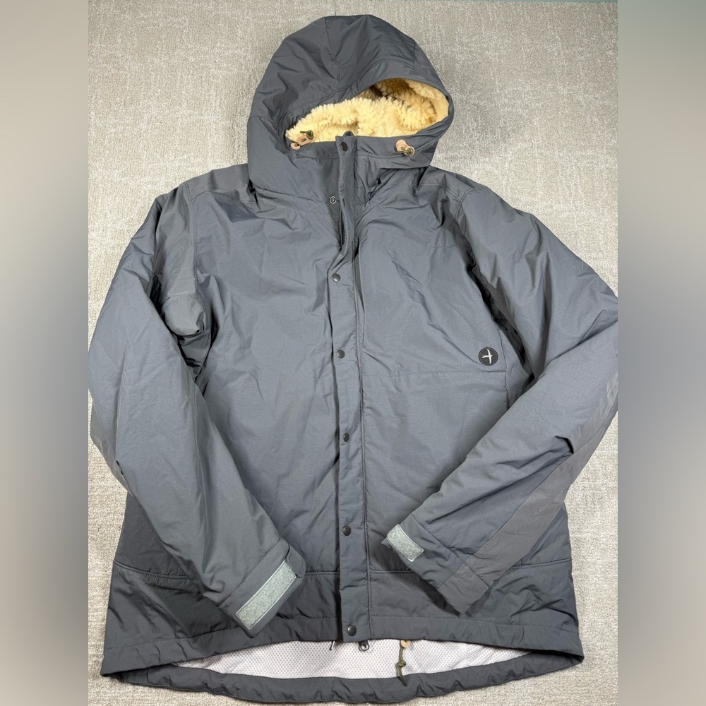 Relwen Alpine Boarder Gray Sherpa Hood Full Zip Jacket Size XL